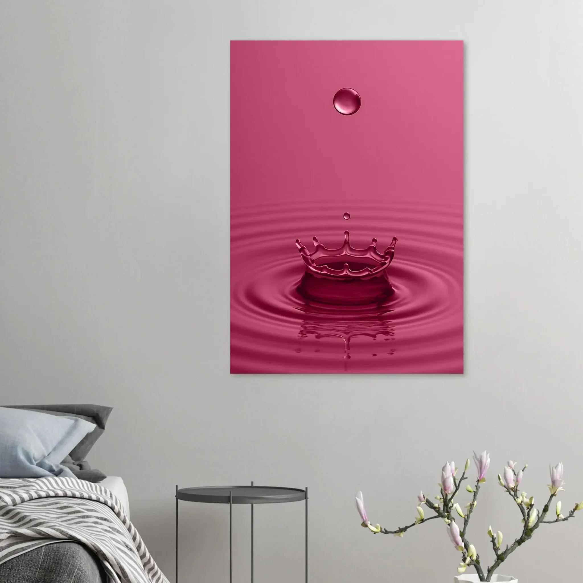 US Giclée Print Poster DROP OF PALE VIOLET RED. Fine Art Wall Art with Archival Quality. Printed, packaged, and shipped in the US. Exclusive ColorVanta design.