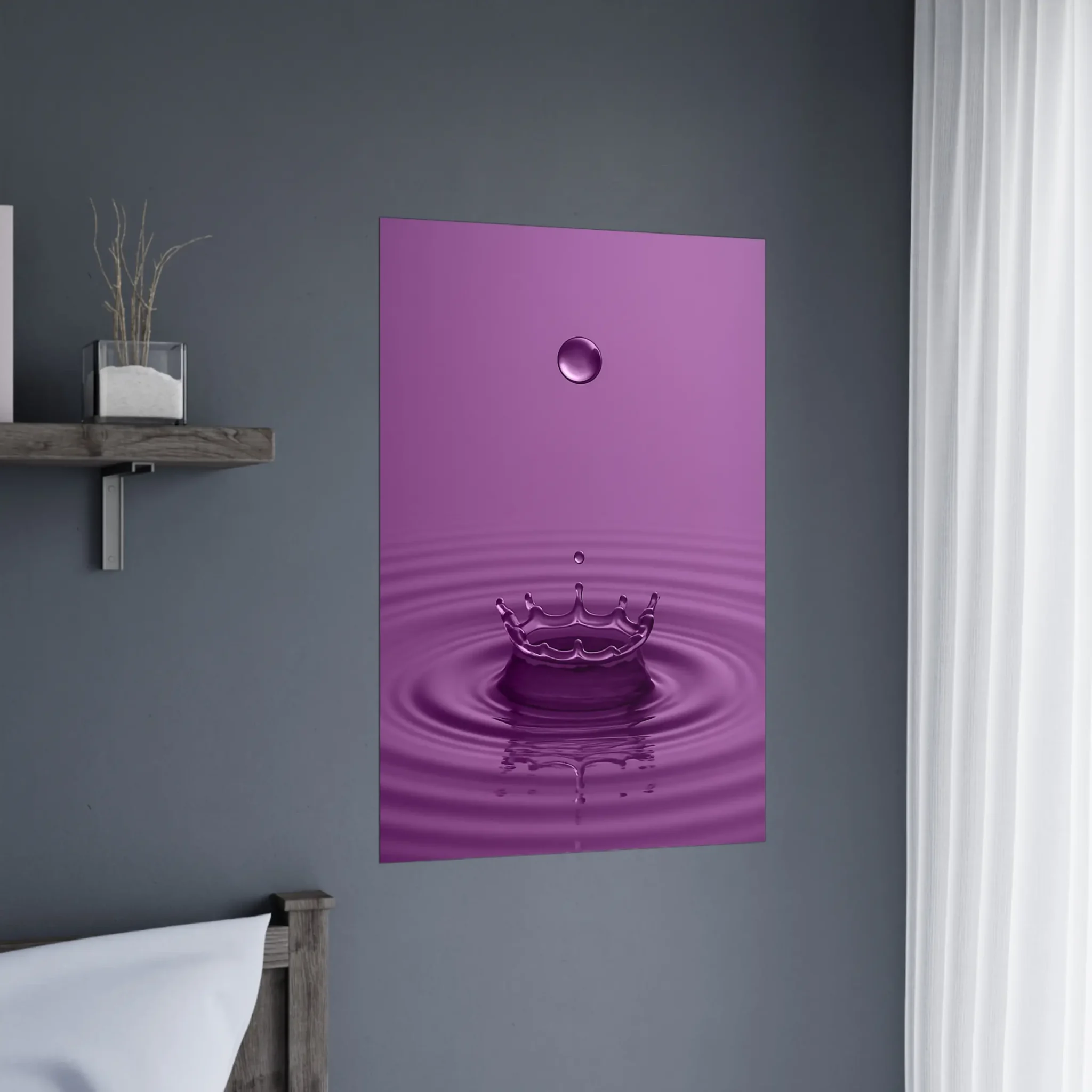 US Giclée Print Poster DROP OF PLUM. Fine Art Wall Art with Archival Quality. Printed, packaged, and shipped in the US. Exclusive ColorVanta design.