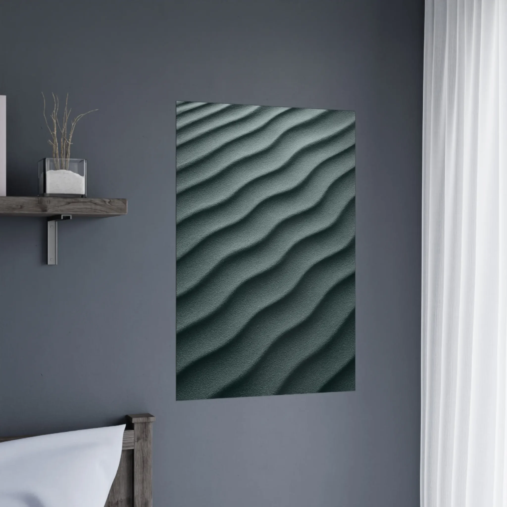 US Giclée Print Poster DUNE OF AZURE GRAY. Fine Art Wall Art with Archival Quality. Printed, packaged, and shipped in the US. Exclusive ColorVanta design.