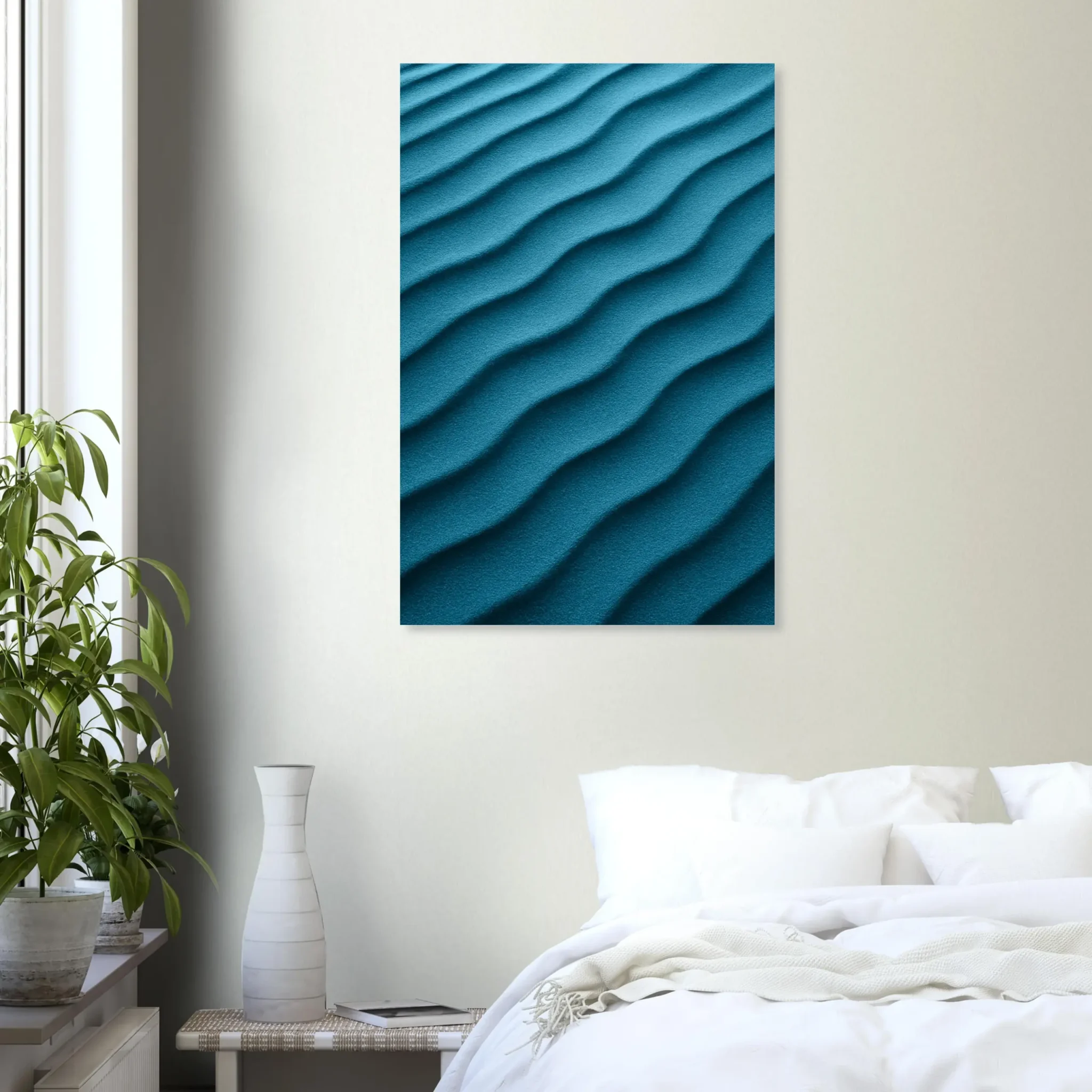 US Giclée Print Poster DUNE OF DEEP TEAL BLUE. Fine Art Wall Art with Archival Quality. Printed, packaged, and shipped in the US. Exclusive ColorVanta design.