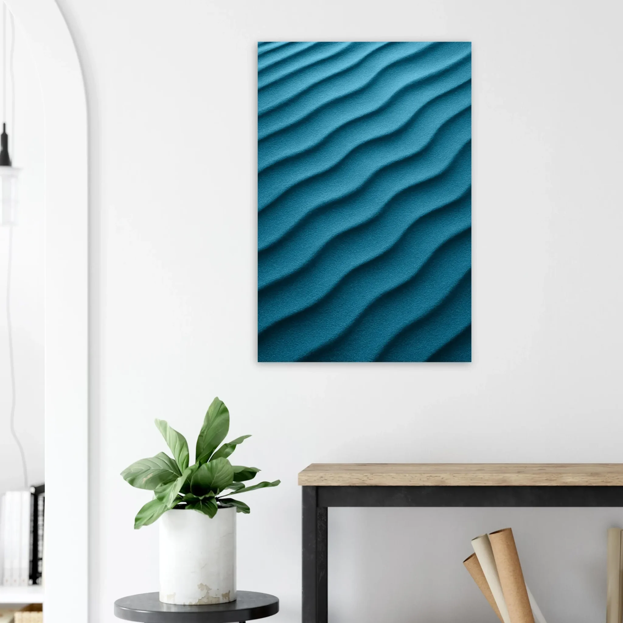 US Giclée Print Poster DUNE OF DEEP TEAL BLUE. Fine Art Wall Art with Archival Quality. Printed, packaged, and shipped in the US. Exclusive ColorVanta design.
