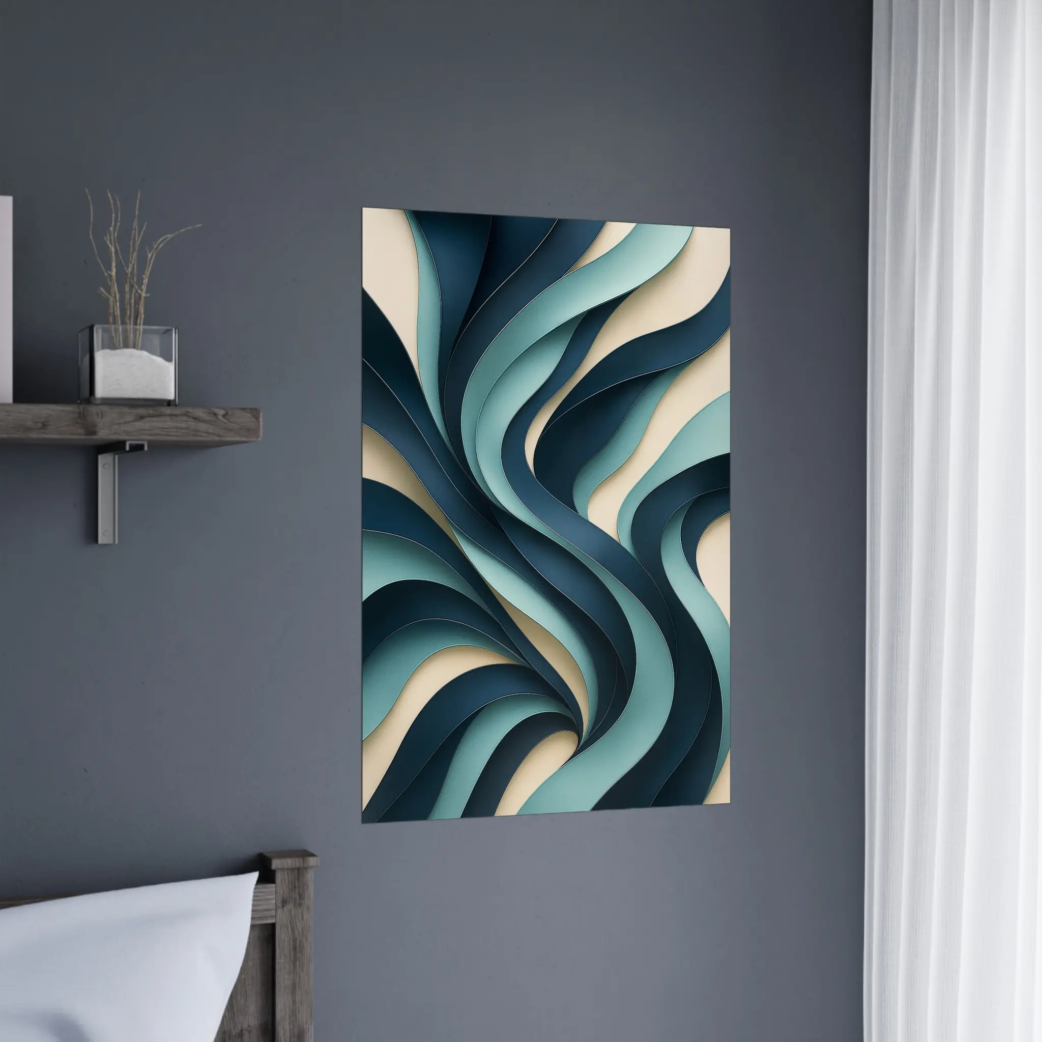 US MIDNIGHT BLUE AND AQUA 3 US Giclée Print Poster MIDNIGHT BLUE AND AQUA. Fine Art Wall Art with Archival Quality. Printed, packaged, and shipped in the US. Exclusive ColorVanta design.