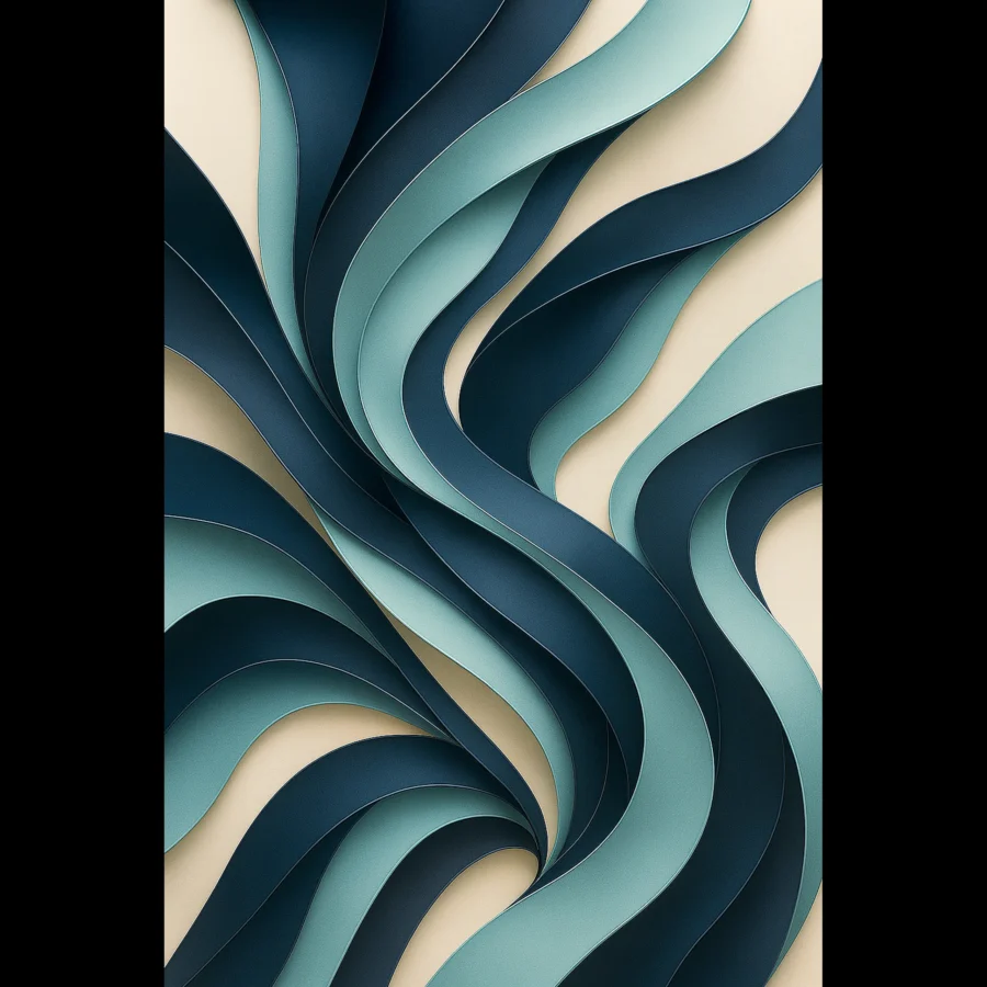US Giclée Print Poster MIDNIGHT BLUE AND AQUA. Fine Art Wall Art with Archival Quality. Printed, packaged, and shipped in the US. Exclusive ColorVanta design.