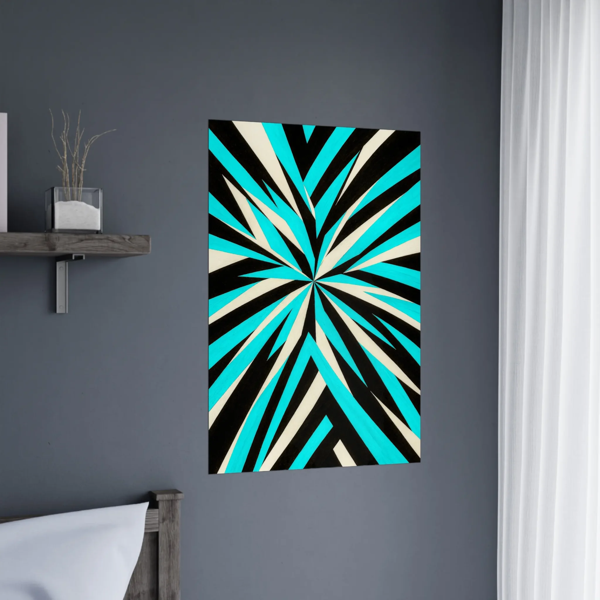 US Giclée Print Poster TURQUOISE PULSE. Fine Art Wall Art with Archival Quality. Printed, packaged, and shipped in the US. Exclusive ColorVanta design.