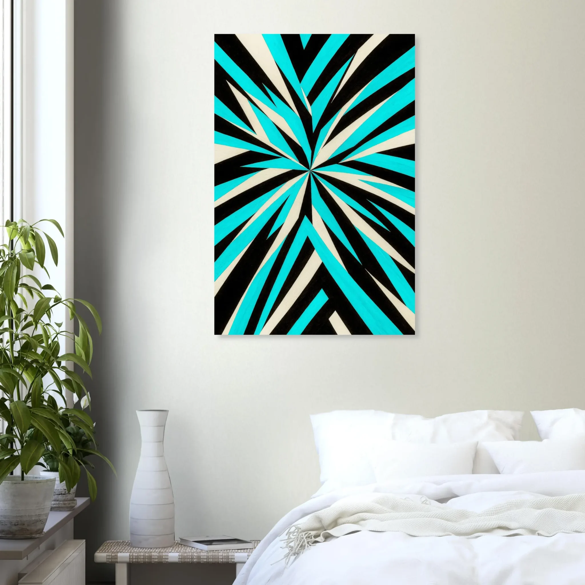 US Giclée Print Poster TURQUOISE PULSE. Fine Art Wall Art with Archival Quality. Printed, packaged, and shipped in the US. Exclusive ColorVanta design.