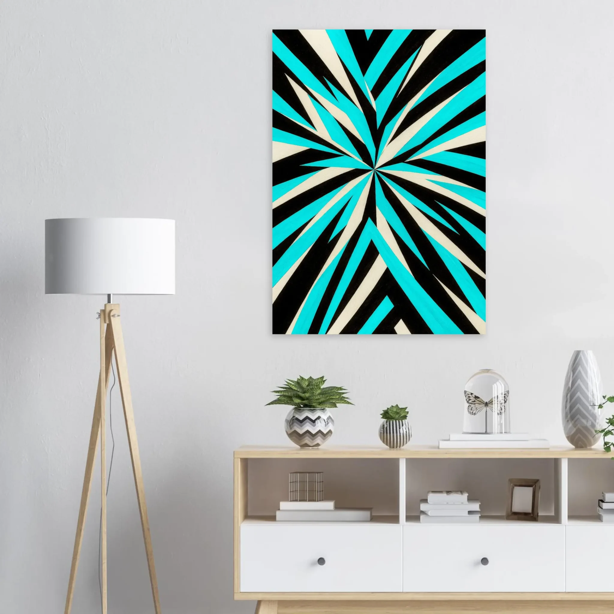 US Giclée Print Poster TURQUOISE PULSE. Fine Art Wall Art with Archival Quality. Printed, packaged, and shipped in the US. Exclusive ColorVanta design.