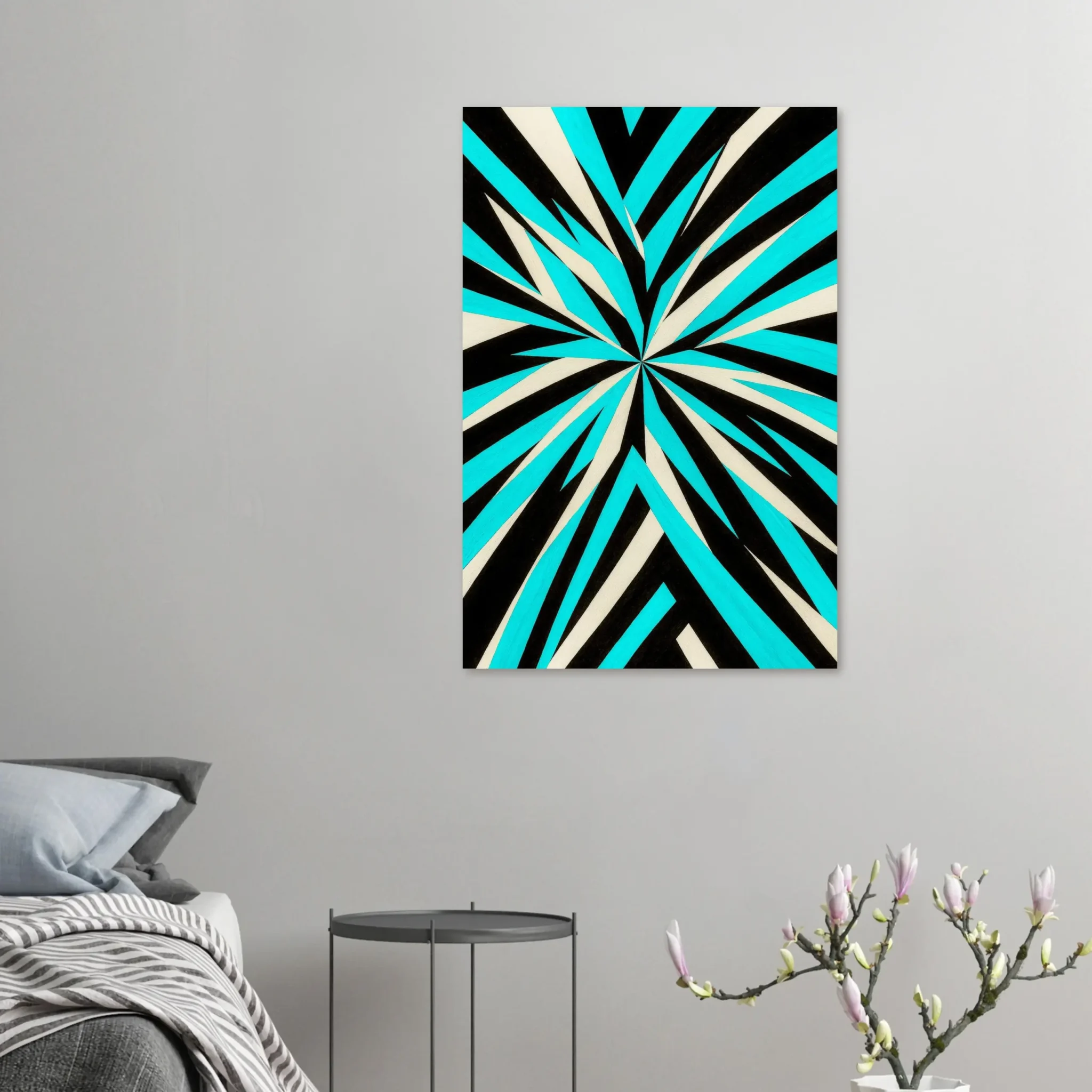 US Giclée Print Poster TURQUOISE PULSE. Fine Art Wall Art with Archival Quality. Printed, packaged, and shipped in the US. Exclusive ColorVanta design.
