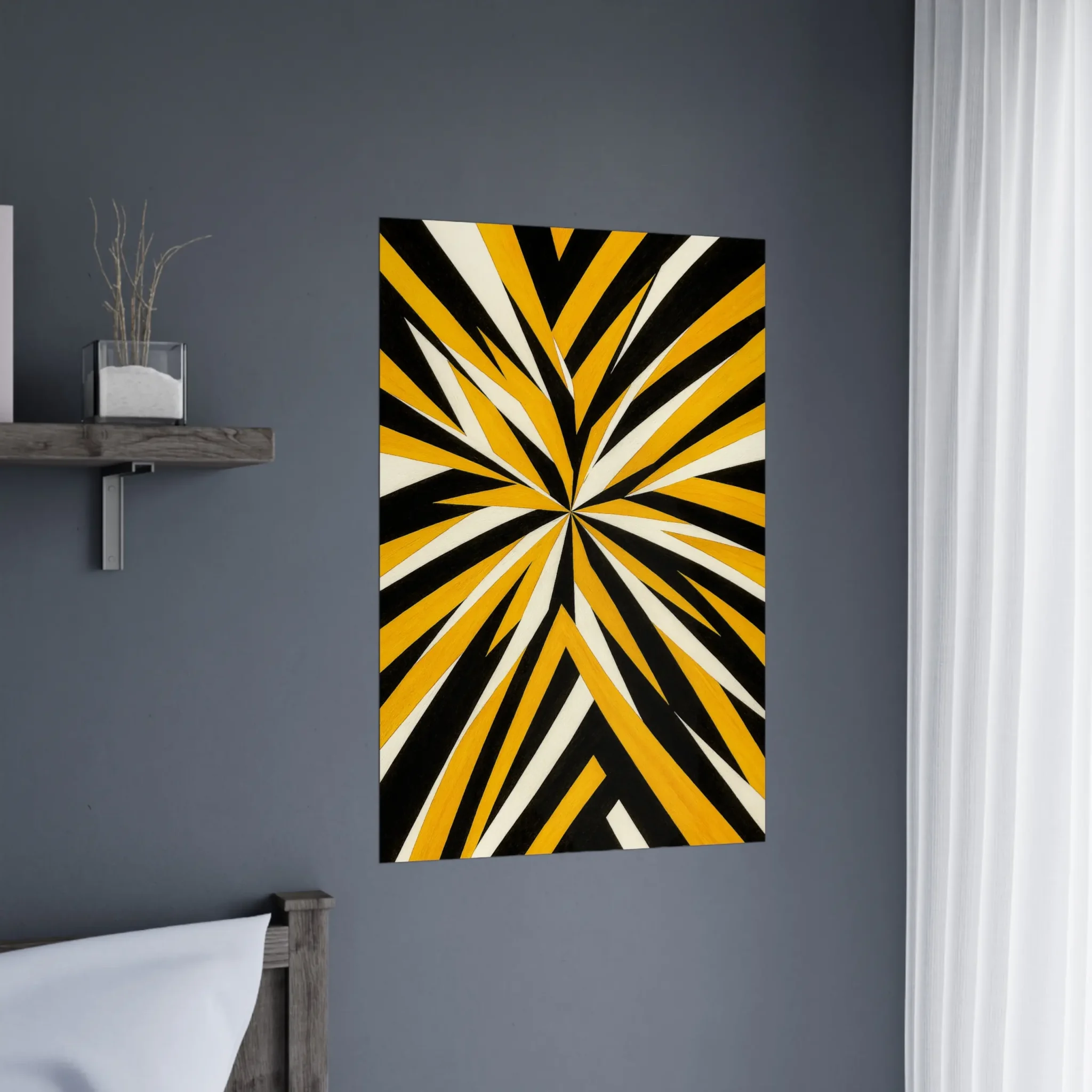 US Giclée Print Poster GOLDEN FLARE. Fine Art Wall Art with Archival Quality. Printed, packaged, and shipped in the US. Exclusive ColorVanta design.