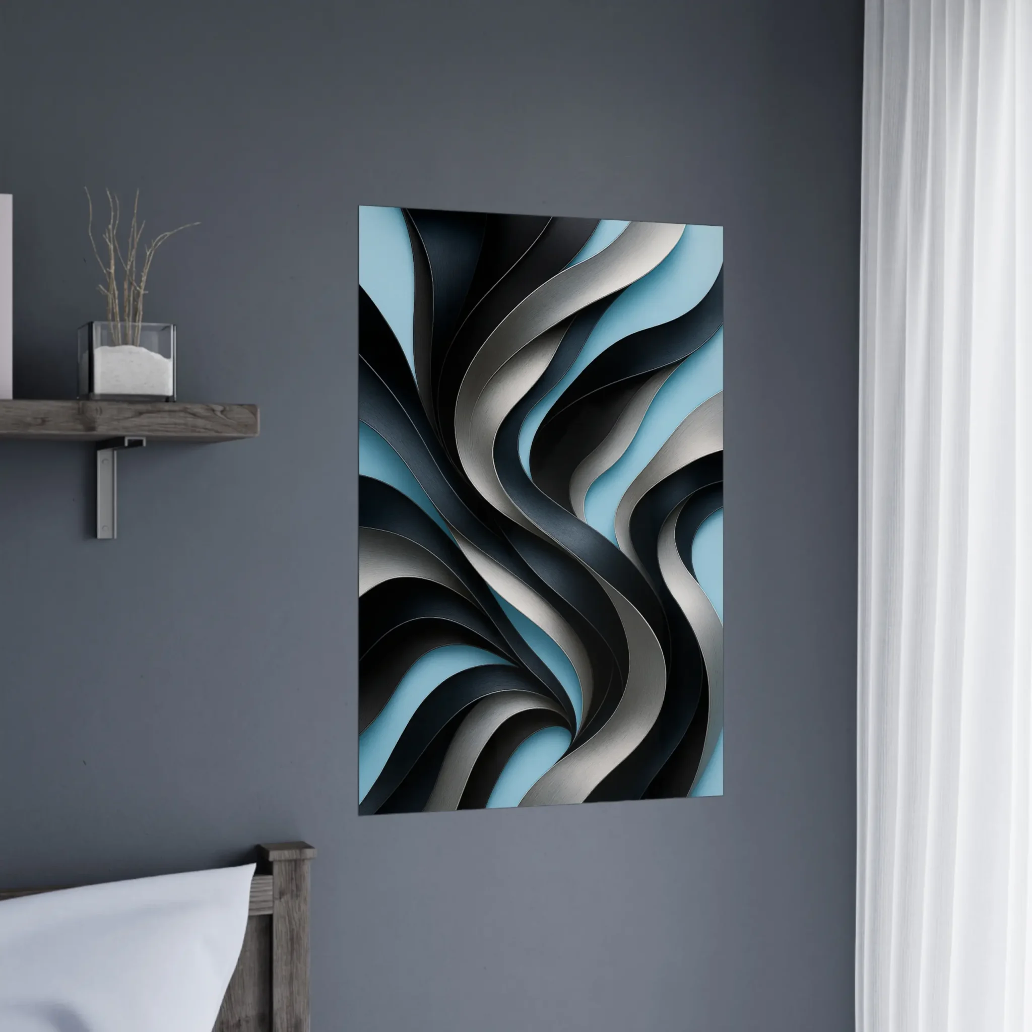 US GRAPHITE AND SKY BLUE 3 US Giclée Print Poster GRAPHITE AND SKY BLUE. Fine Art Wall Art with Archival Quality. Printed, packaged, and shipped in the US. Exclusive ColorVanta design.
