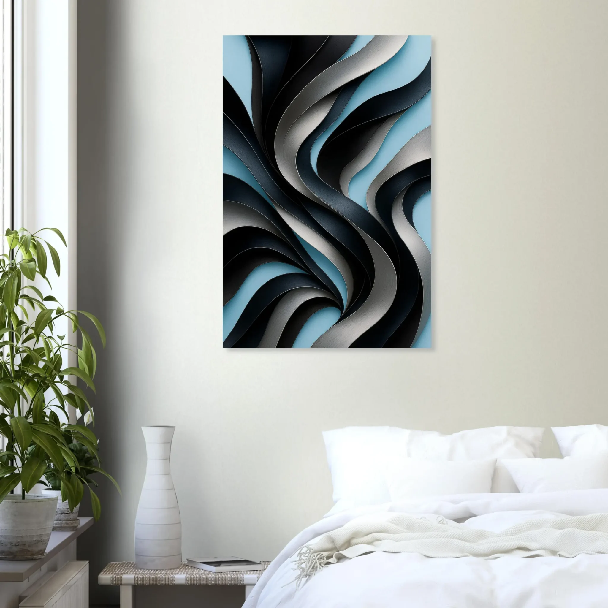 US GRAPHITE AND SKY BLUE 4 US Giclée Print Poster GRAPHITE AND SKY BLUE. Fine Art Wall Art with Archival Quality. Printed, packaged, and shipped in the US. Exclusive ColorVanta design.