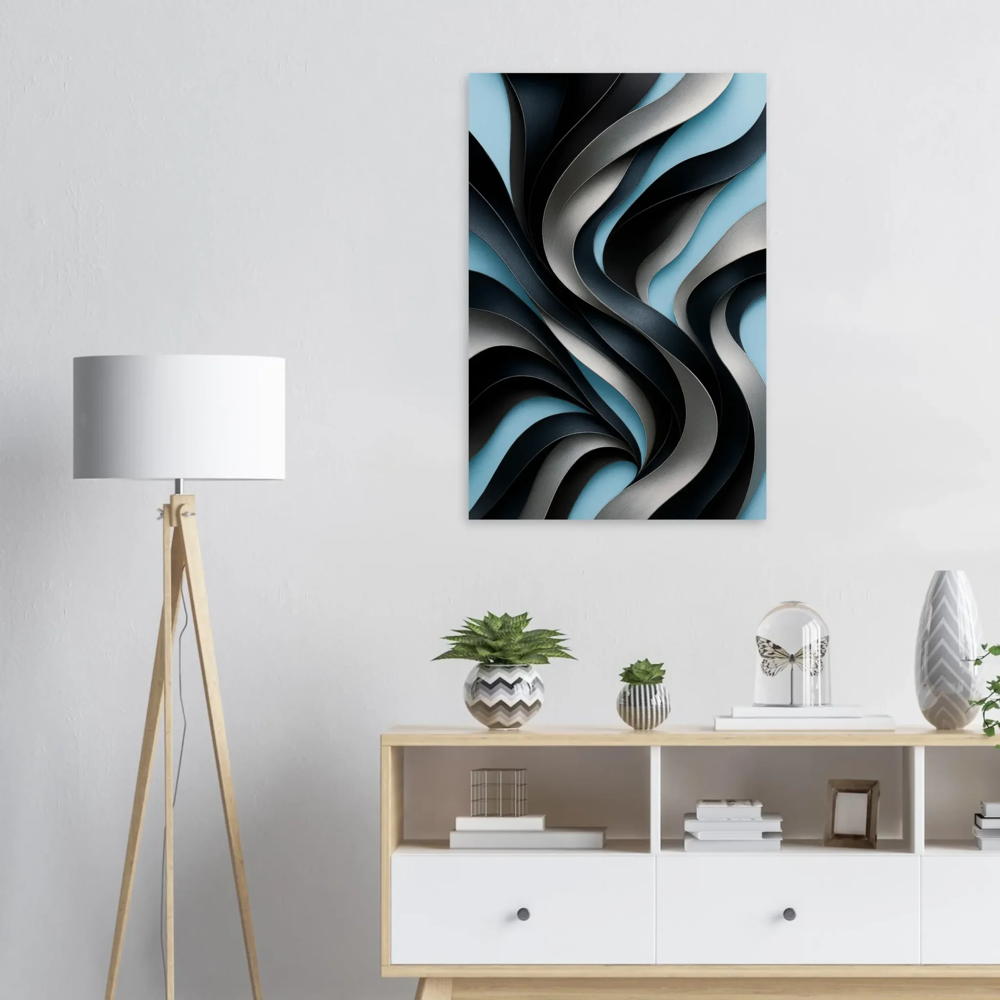 US GRAPHITE AND SKY BLUE 5 US Giclée Print Poster GRAPHITE AND SKY BLUE. Fine Art Wall Art with Archival Quality. Printed, packaged, and shipped in the US. Exclusive ColorVanta design.