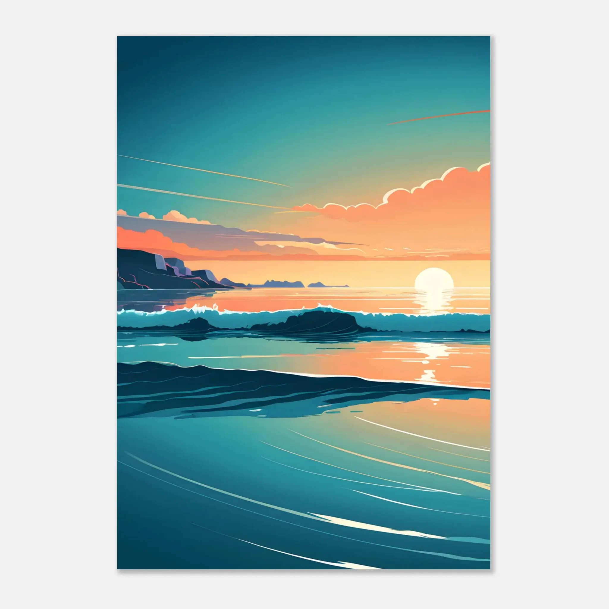 US Giclée Print Poster TIDAL HORIZON. Fine Art Wall Art with Archival Quality. Printed, packaged, and shipped within North America. Exclusive ColorVanta design.