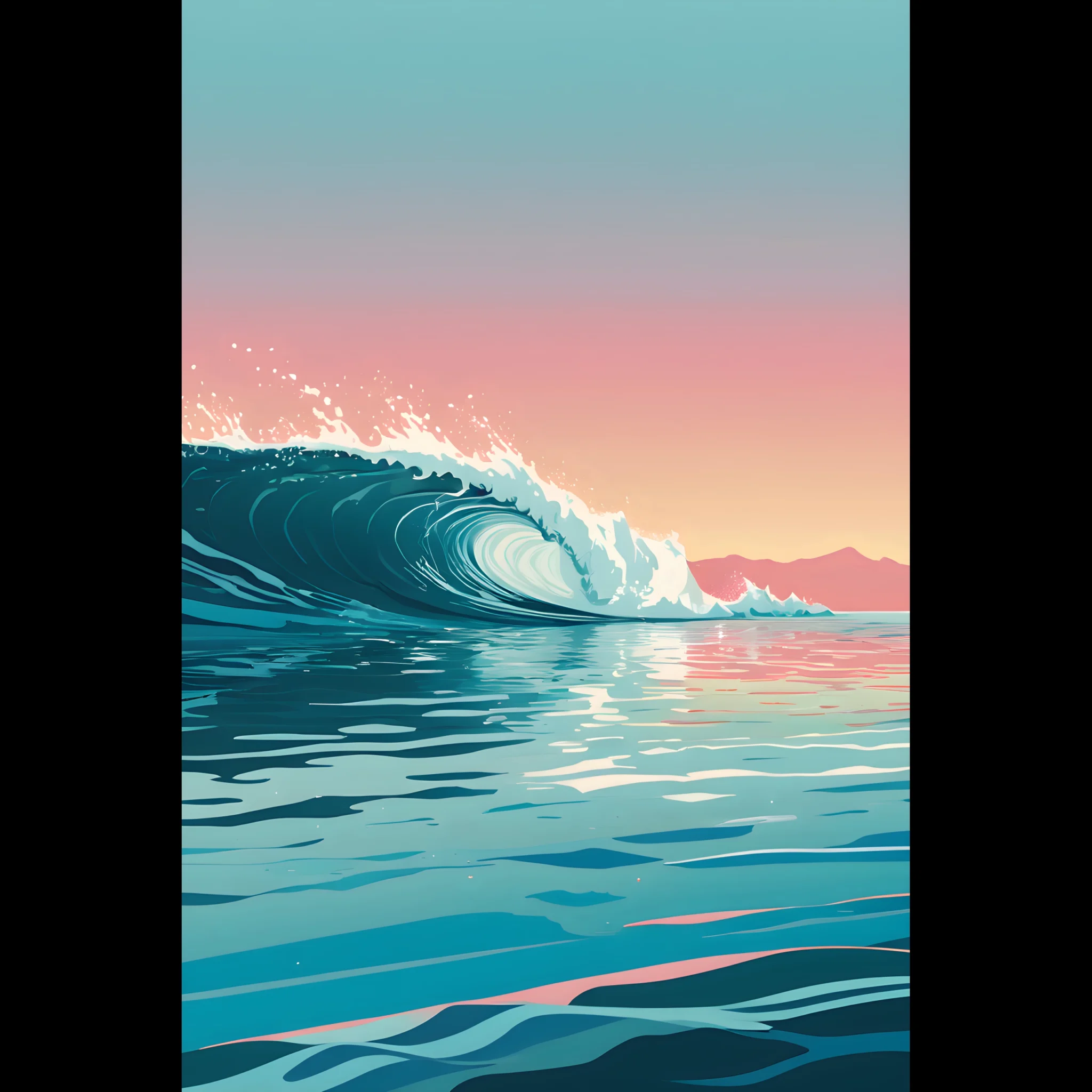 US Giclée Print Poster TIDAL SURGE. Fine Art Wall Art with Archival Quality. Printed, packaged, and shipped within North America. Exclusive ColorVanta design.