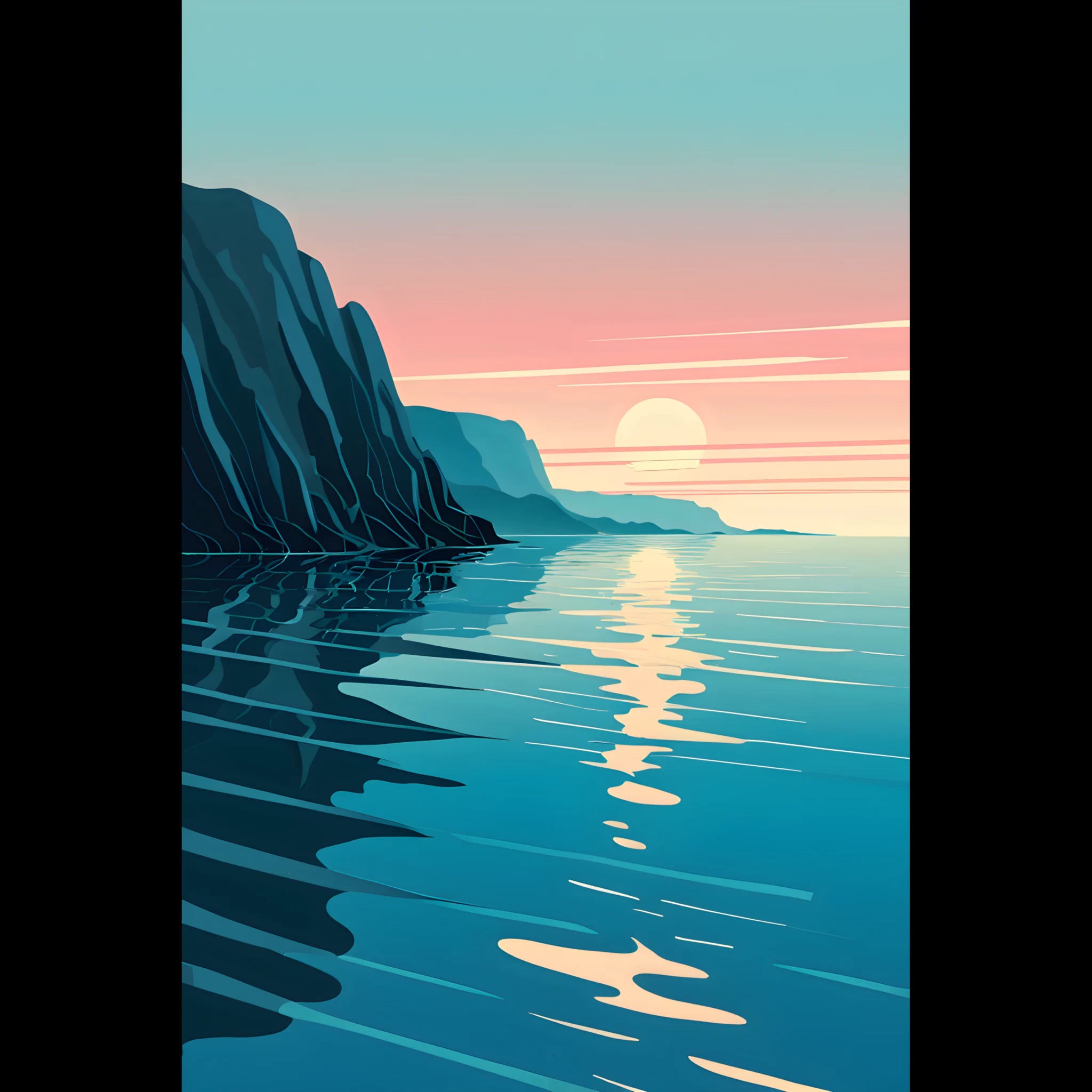 US Giclée Print Poster COASTAL ALIGNMENT. Fine Art Wall Art with Archival Quality. Printed, packaged, and shipped within North America. Exclusive ColorVanta design.