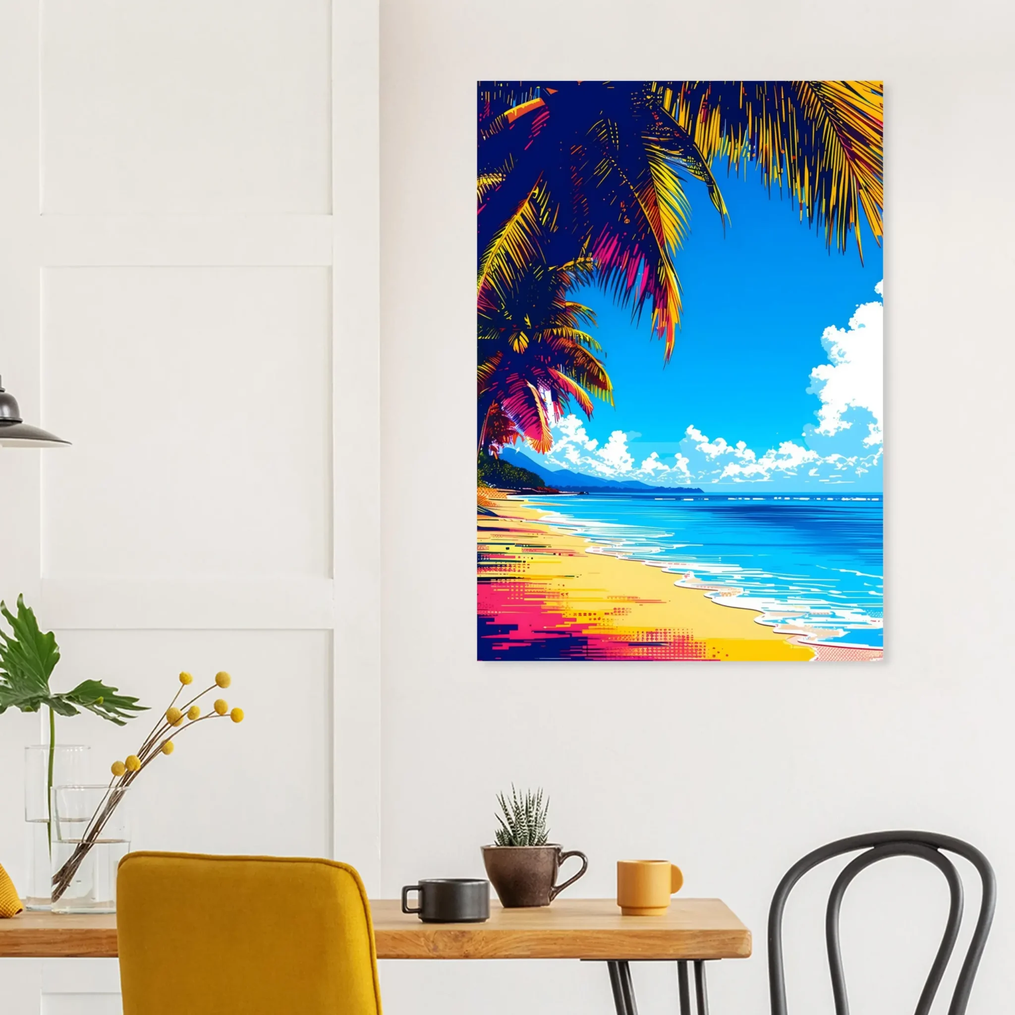 Luminous Palm Bay Tropical Seascape Art Print 6 Tropical Beach Seascape wall art inspired by palm trees, coastal landscapes and open horizons. Printed and shipped within North America.