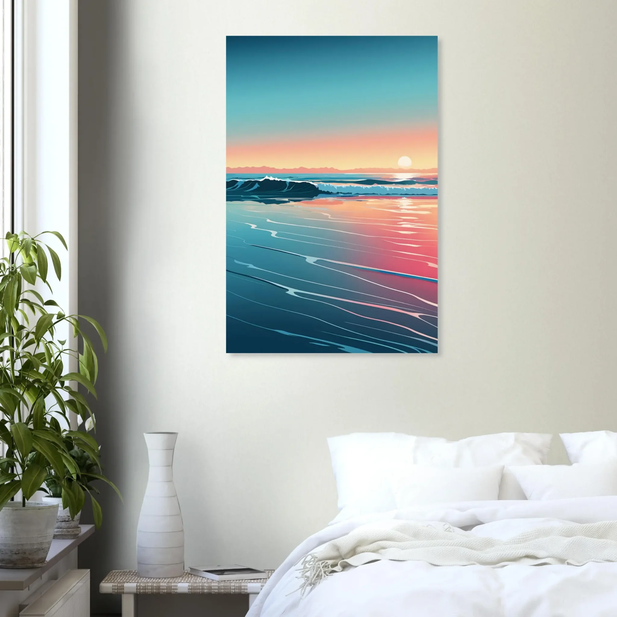 Quiet Horizon Coastal Sunset Art Print 2 Abstract Coastal Sunset wall art that explores the meeting point between sea, light, and horizon. Art Print, printed and shipped within North America.