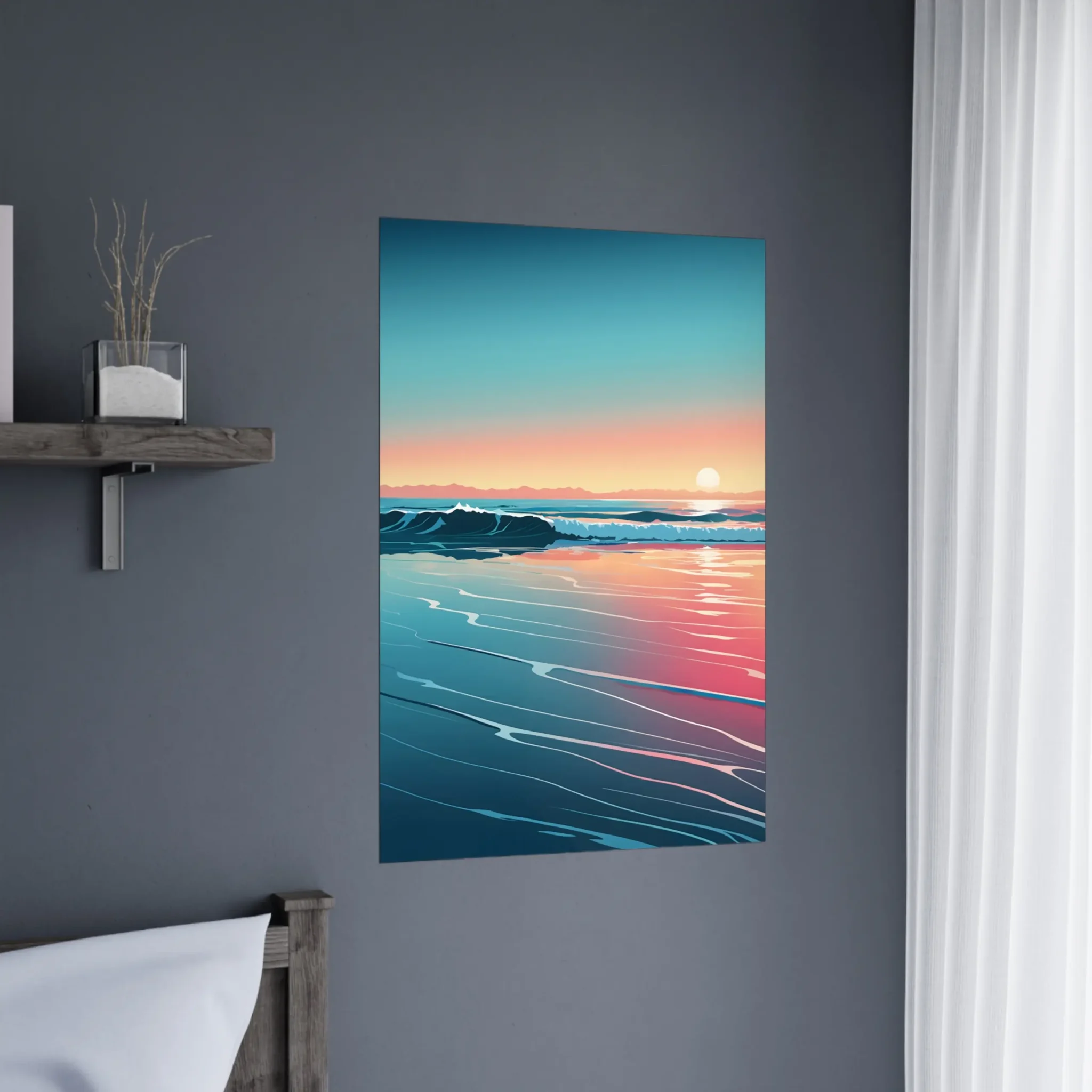 Quiet Horizon Coastal Sunset Art Print 3 Abstract Coastal Sunset wall art that explores the meeting point between sea, light, and horizon. Art Print, printed and shipped within North America.