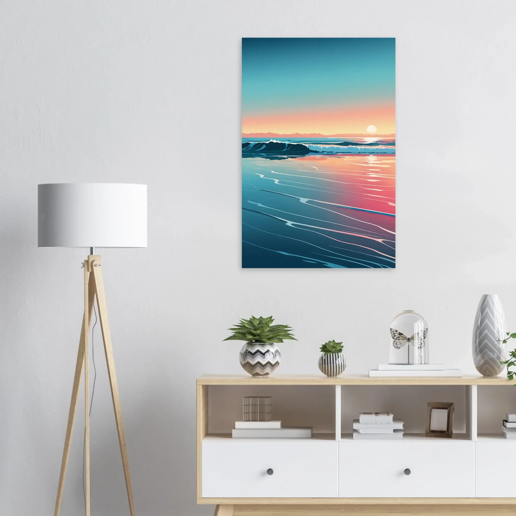 Quiet Horizon Coastal Sunset Art Print 4 Abstract Coastal Sunset wall art that explores the meeting point between sea, light, and horizon. Art Print, printed and shipped within North America.