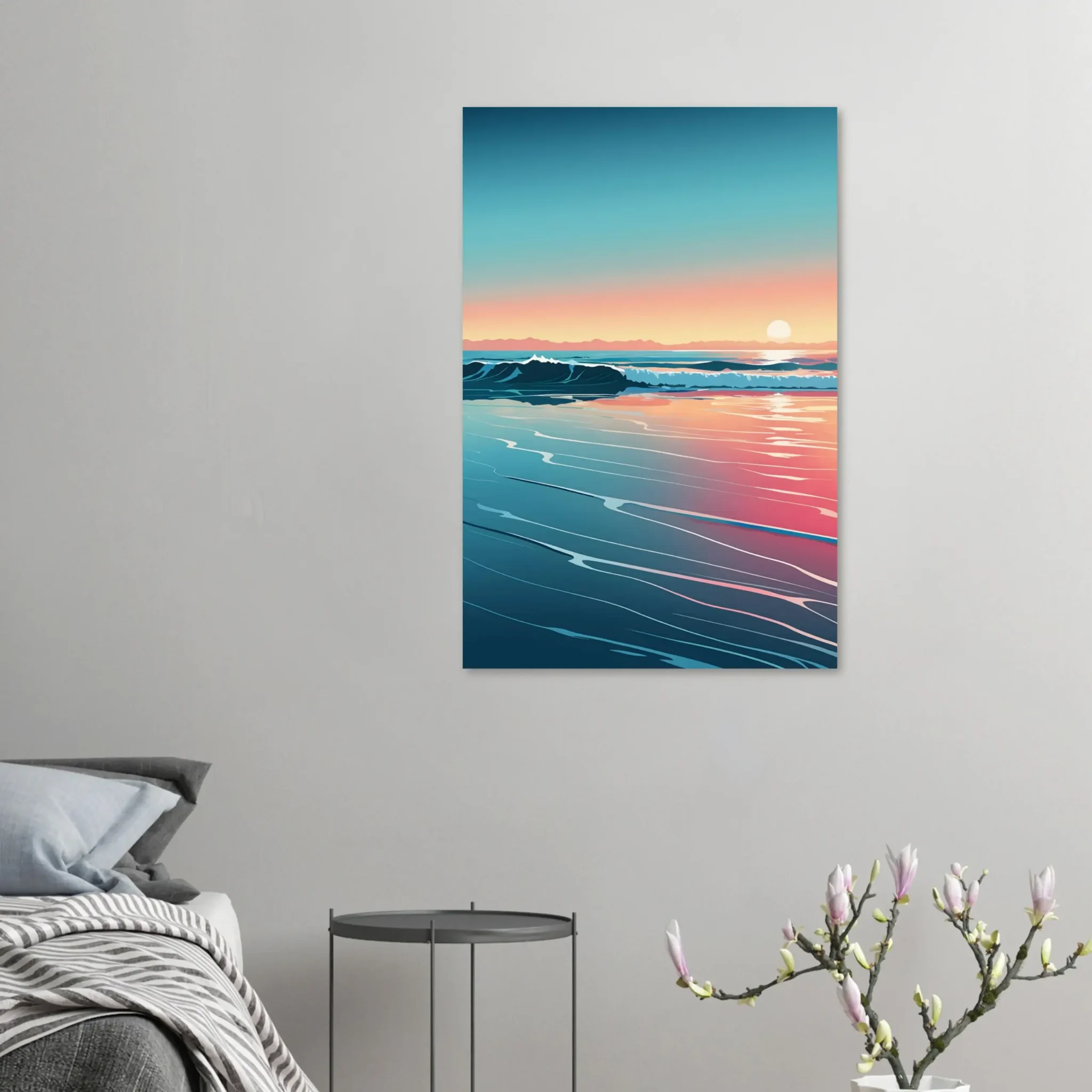 Quiet Horizon Coastal Sunset Art Print 5 Abstract Coastal Sunset wall art that explores the meeting point between sea, light, and horizon. Art Print, printed and shipped within North America.