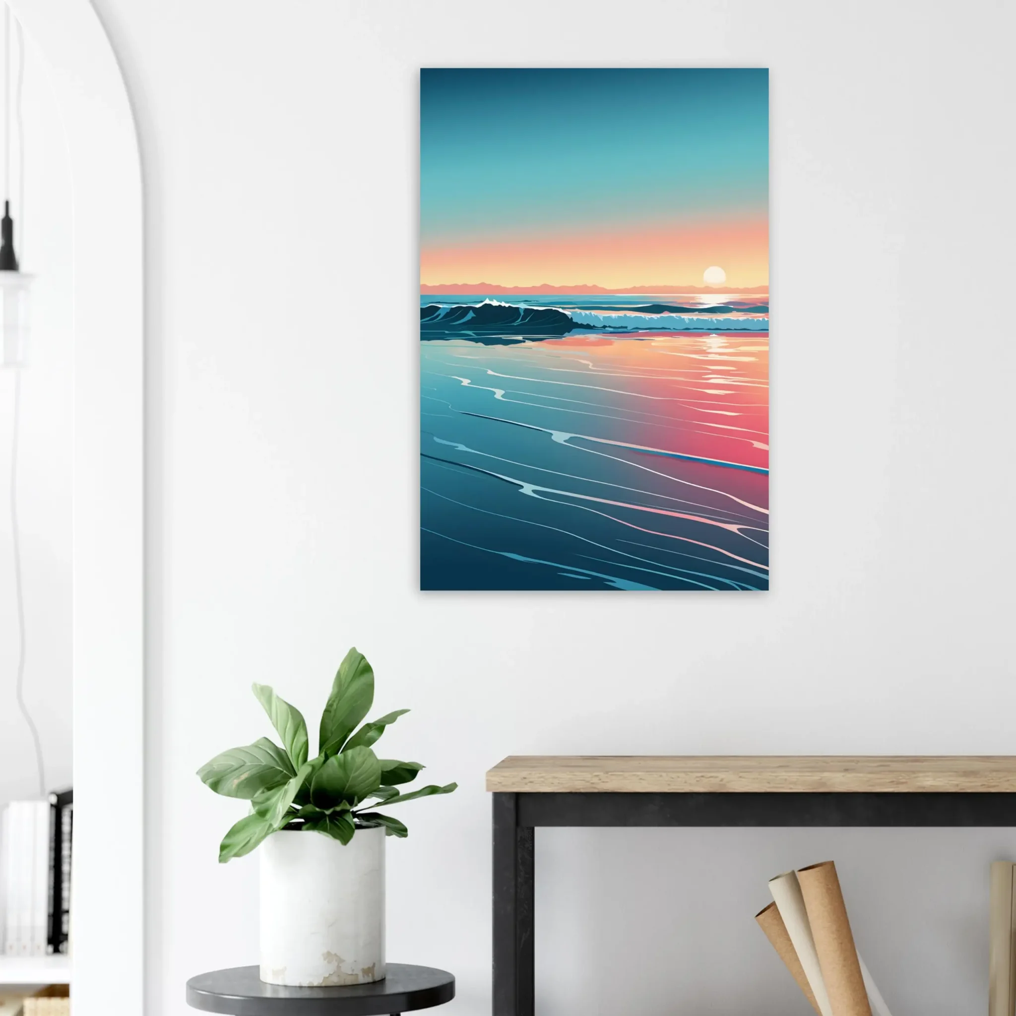 Quiet Horizon Coastal Sunset Art Print 7 Abstract Coastal Sunset wall art that explores the meeting point between sea, light, and horizon. Art Print, printed and shipped within North America.