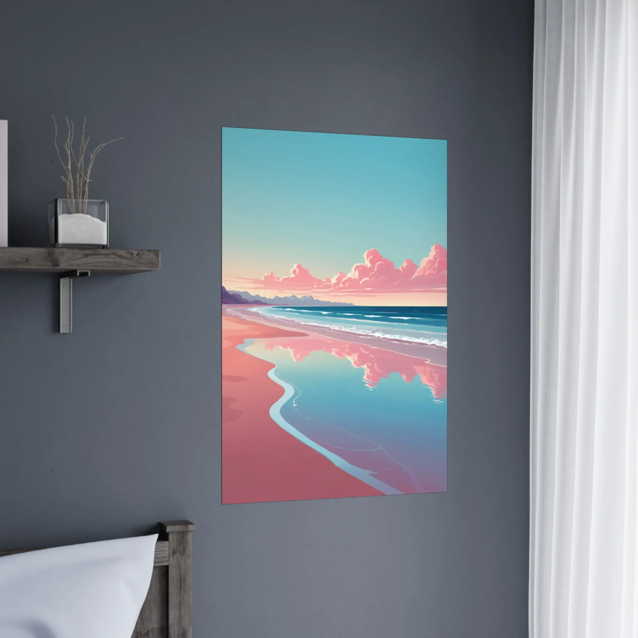 Soft Tide Coastal Sunset Art Print 3 Abstract Coastal Sunset wall art that explores the meeting point between sea, light, and horizon. Art Print, printed and shipped within North America.