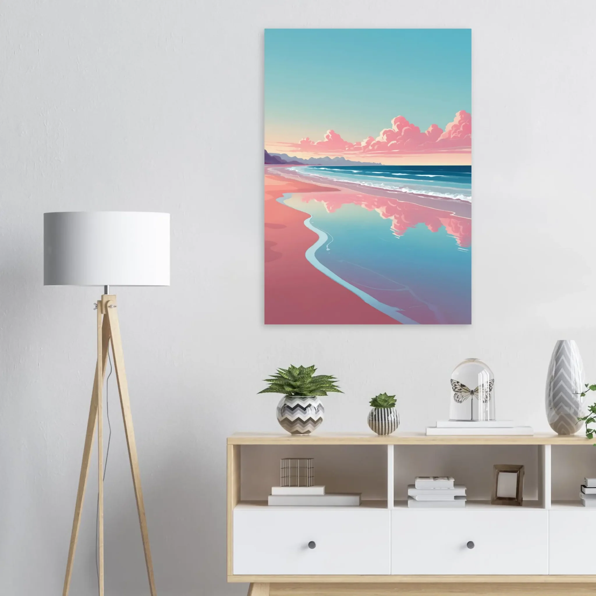 Soft Tide Coastal Sunset Art Print 4 Abstract Coastal Sunset wall art that explores the meeting point between sea, light, and horizon. Art Print, printed and shipped within North America.