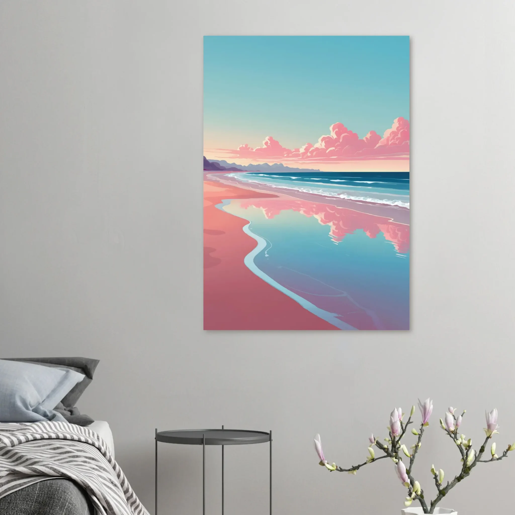 Soft Tide Coastal Sunset Art Print 5 Abstract Coastal Sunset wall art that explores the meeting point between sea, light, and horizon. Art Print, printed and shipped within North America.
