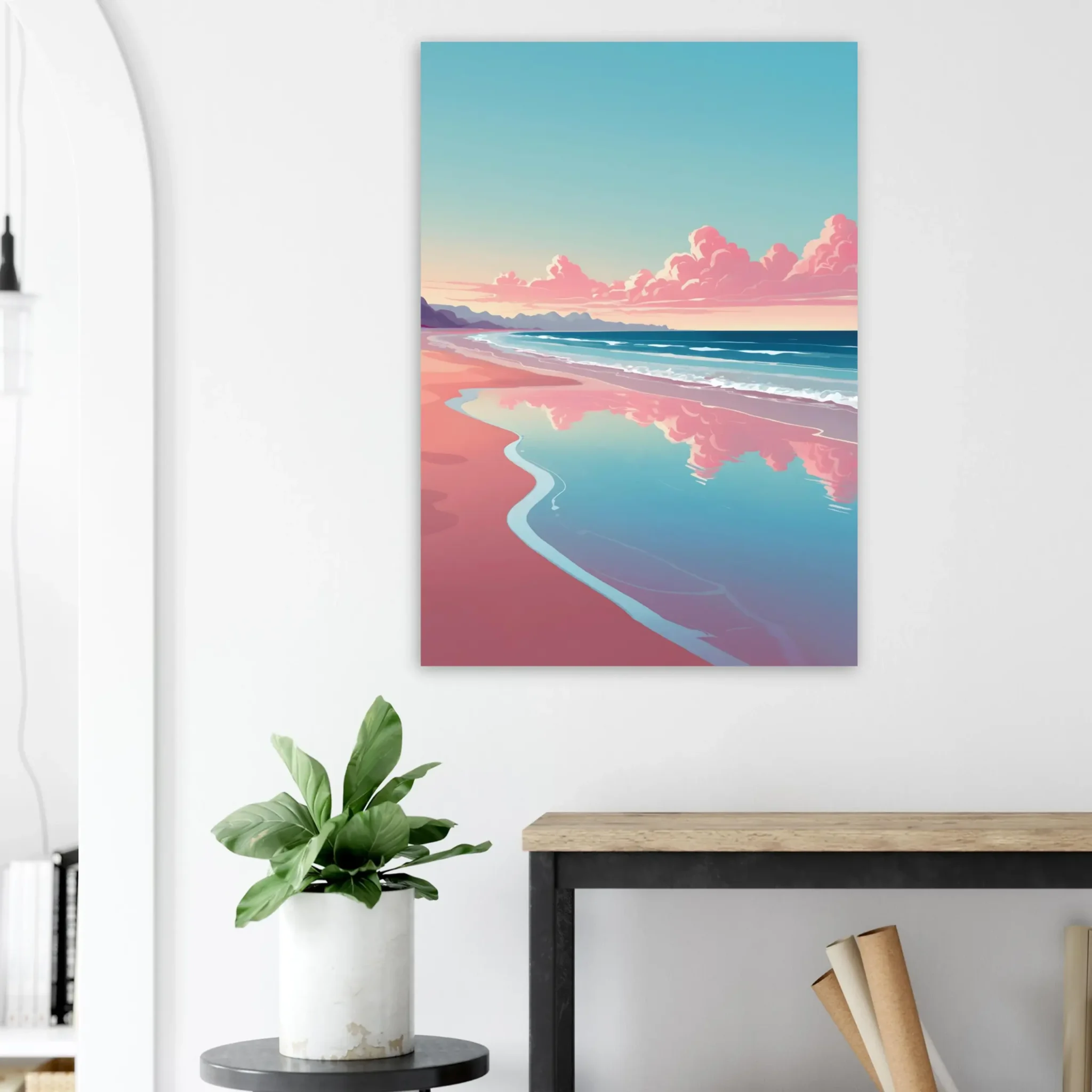 Soft Tide Coastal Sunset Art Print 7 Abstract Coastal Sunset wall art that explores the meeting point between sea, light, and horizon. Art Print, printed and shipped within North America.