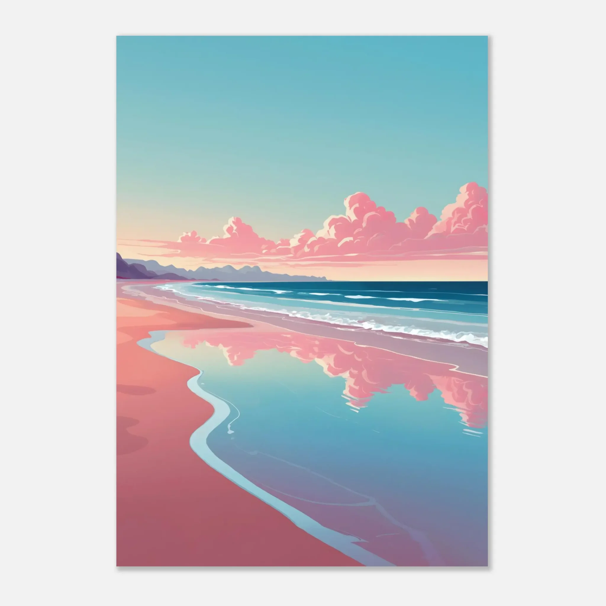 Soft Tide Coastal Sunset Art Print 8 Abstract Coastal Sunset wall art that explores the meeting point between sea, light, and horizon. Art Print, printed and shipped within North America.