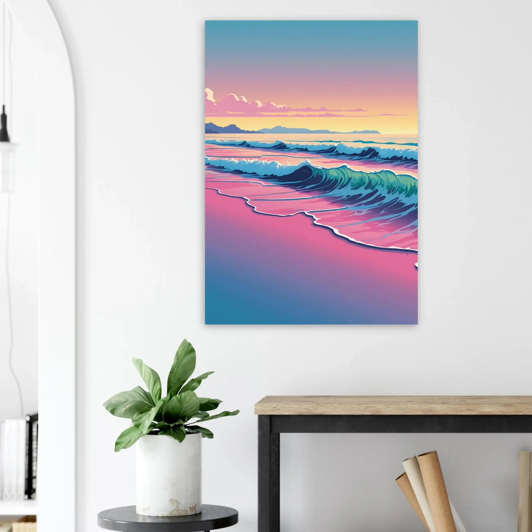 Tidal Glow Coastal Sunset Art Print 7 Abstract Coastal Sunset wall art that explores the meeting point between sea, light, and horizon. Art Print, printed and shipped within North America.